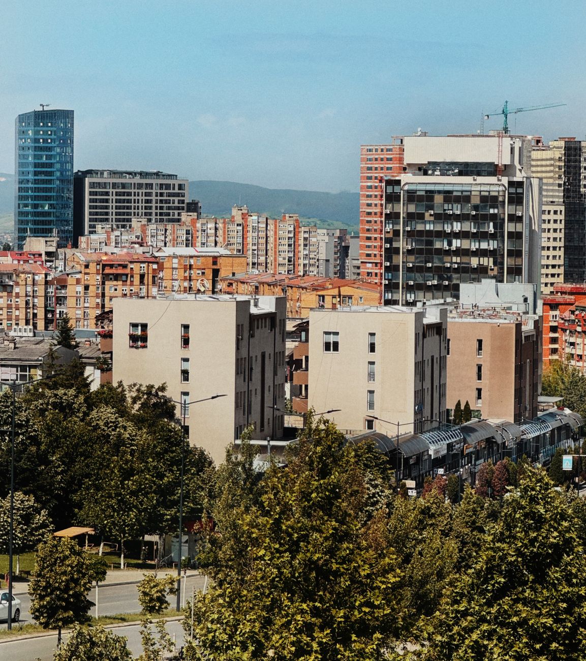 residential buildings in city